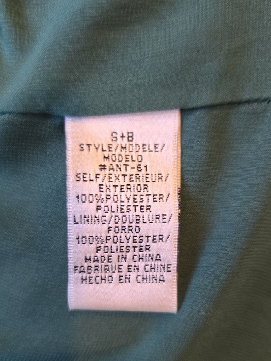 Anthropologie Teal Green Dress with Gold Foil Accents - Picture 5 of 6